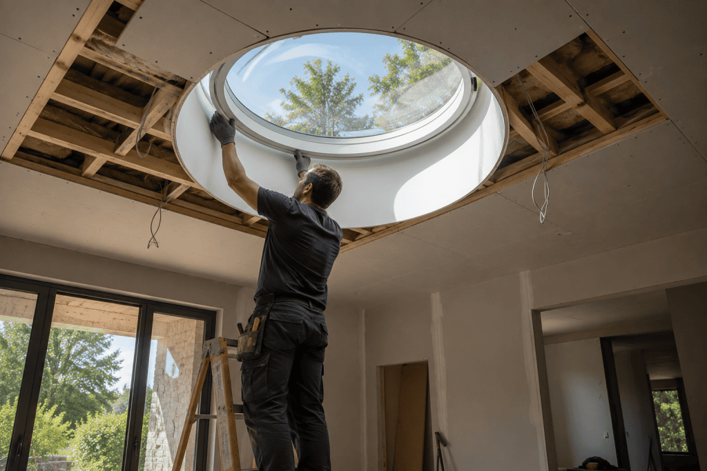 installation d'un puit de lumière