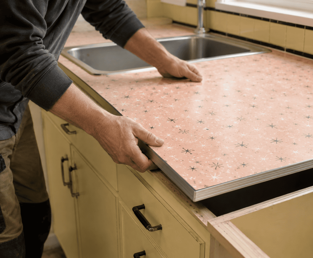 plan de travail à motifs rétro